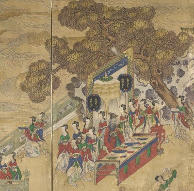 Dongwanggong, Detail aus Das Bankett von Seowangmo, ca. 1800 von Korean School